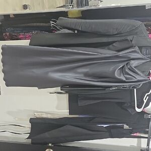 Bebe Charcoal and Black Satin Dress